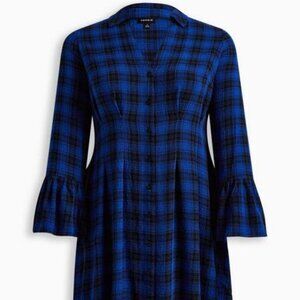 Torrid Mini Gauze Bell Sleeve Shirtdress (NWOT)
